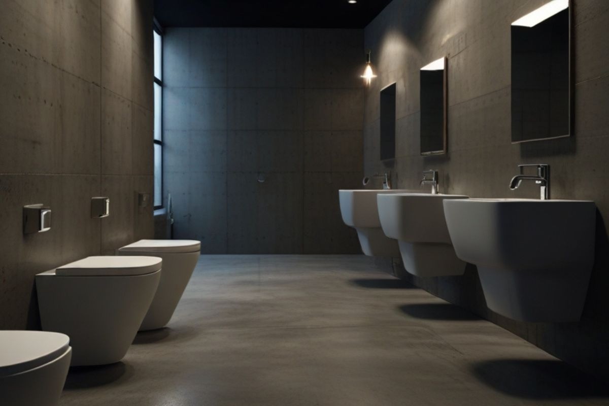 Béton ciré dans des Toilettes